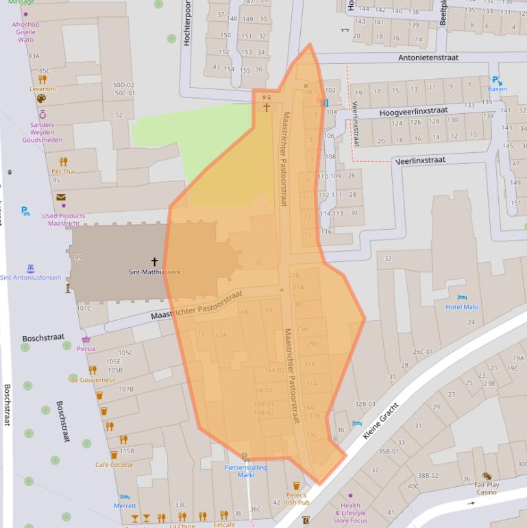Kaart van postcodegebied 6211BV.
