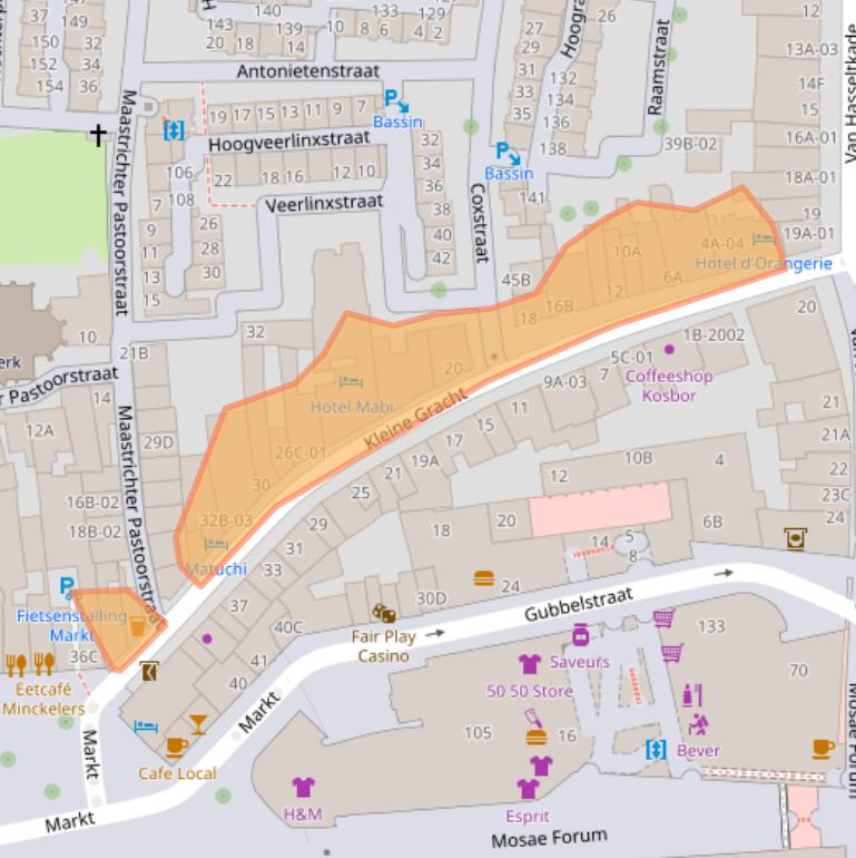 Kaart van postcodegebied 6211CB.