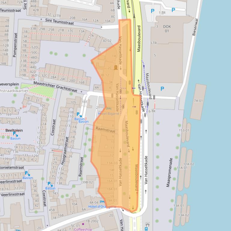 Kaart van postcodegebied 6211CC.