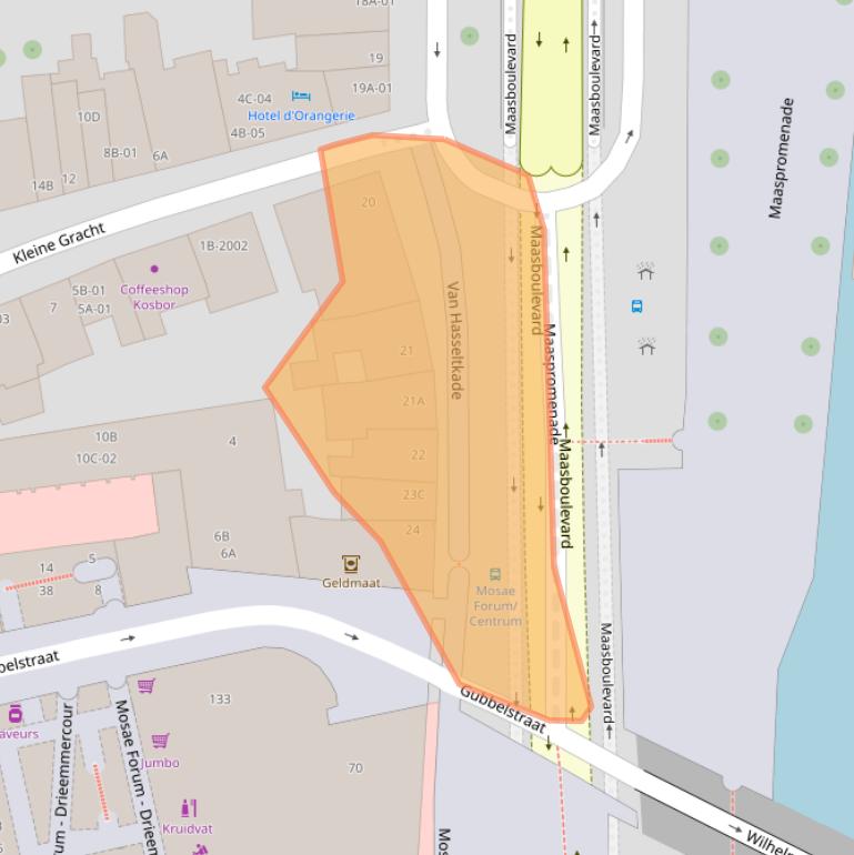 Kaart van postcodegebied 6211CD.