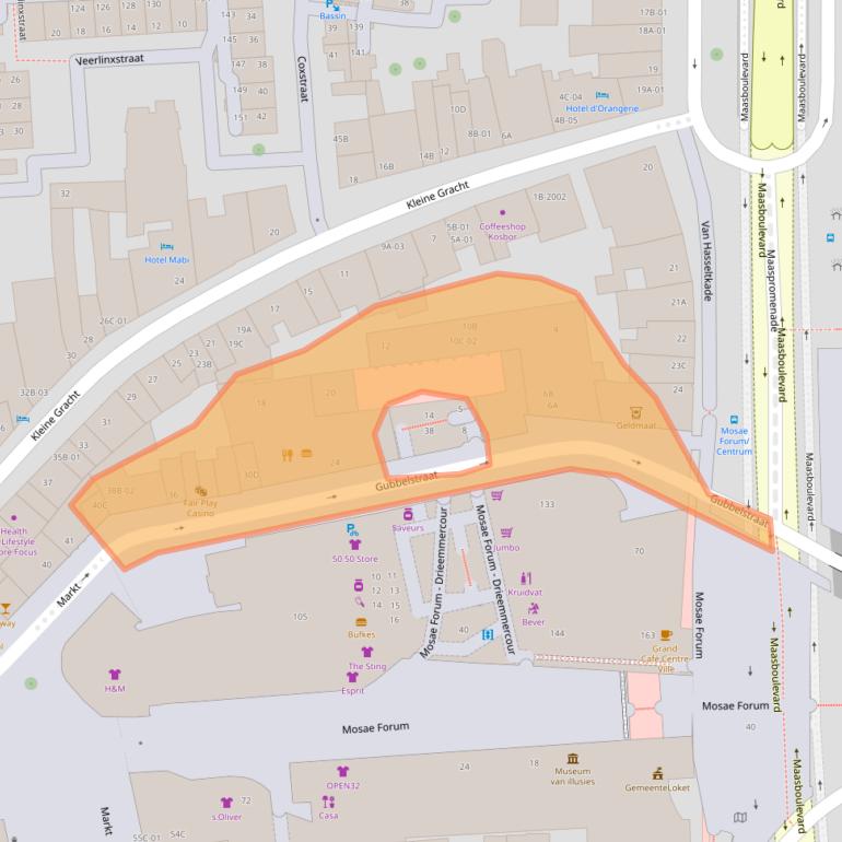 Kaart van postcodegebied 6211CE.