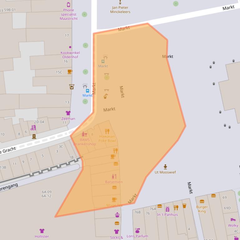 Kaart van postcodegebied 6211CH.