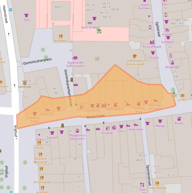Kaart van postcodegebied 6211CX.