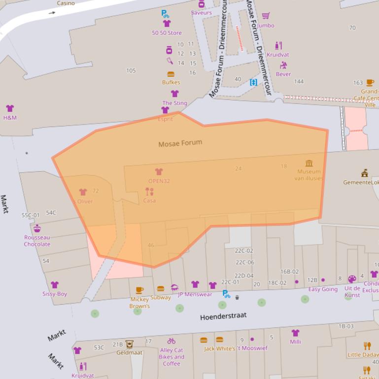 Kaart van postcodegebied 6211DS.