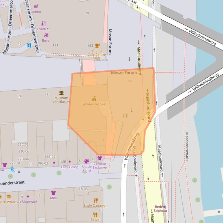 Kaart van postcodegebied 6211DW.