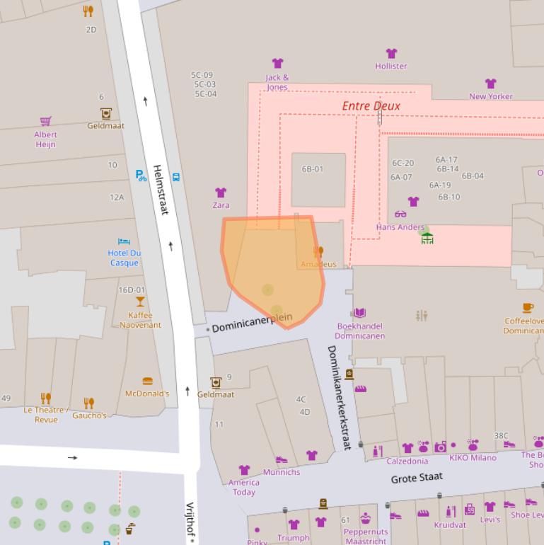 Kaart van postcodegebied 6211DZ.