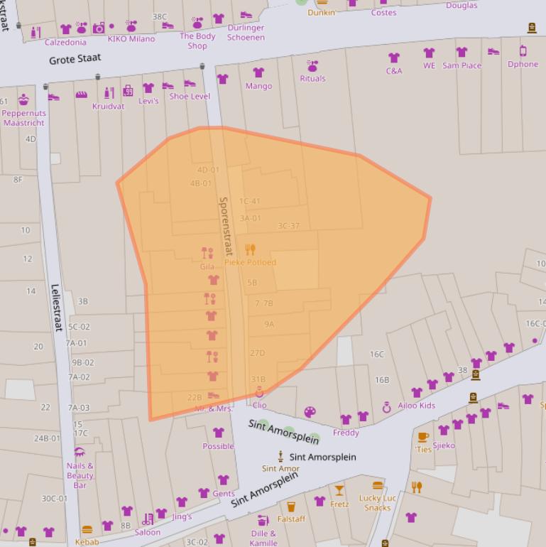 Kaart van postcodegebied 6211EB.