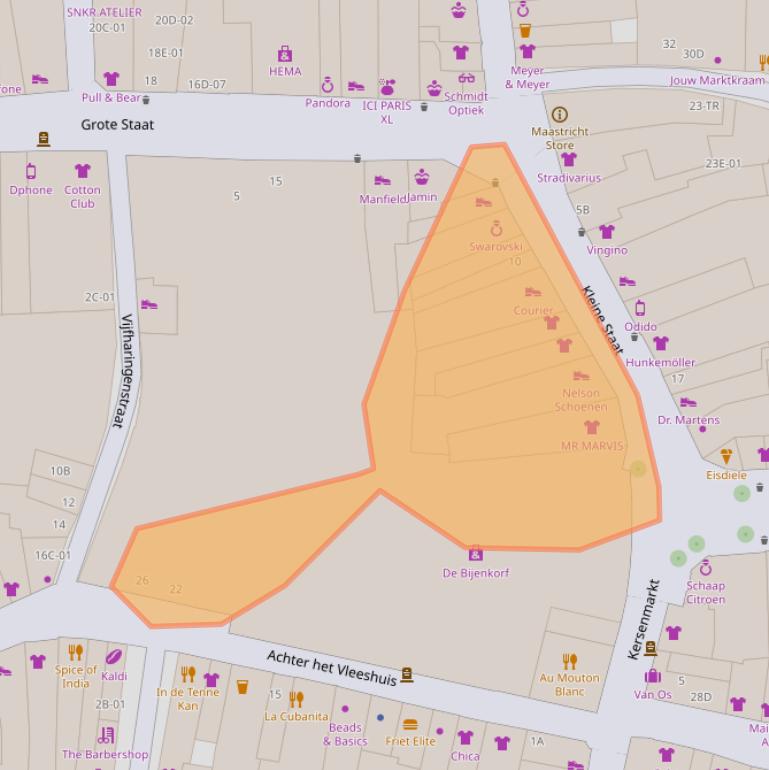 Kaart van postcodegebied 6211EE.
