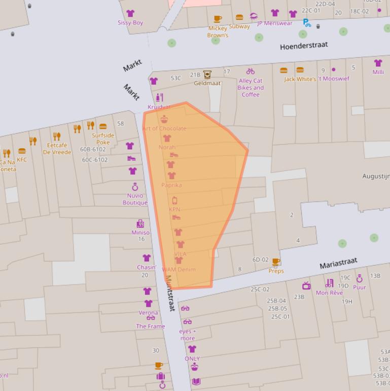 Kaart van postcodegebied 6211EG.