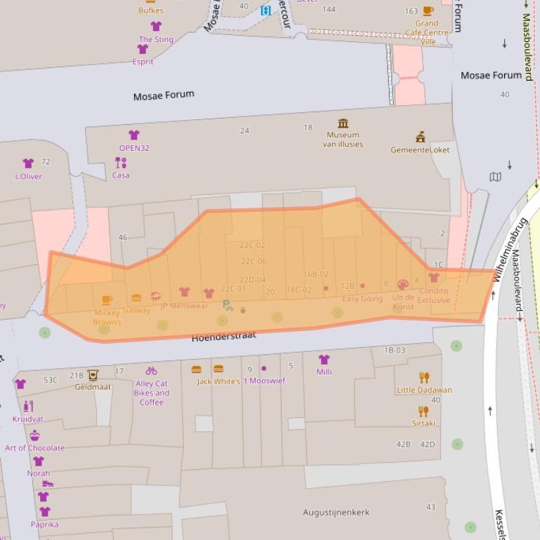 Kaart van postcodegebied 6211EM.