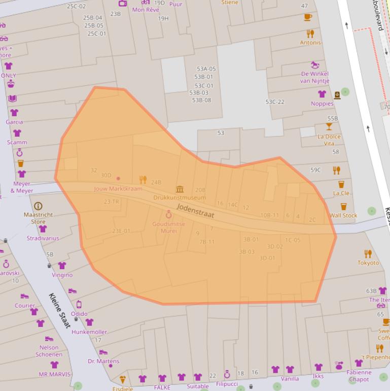 Kaart van postcodegebied 6211ER.