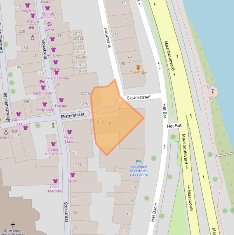 Kaart van postcodegebied 6211GG.