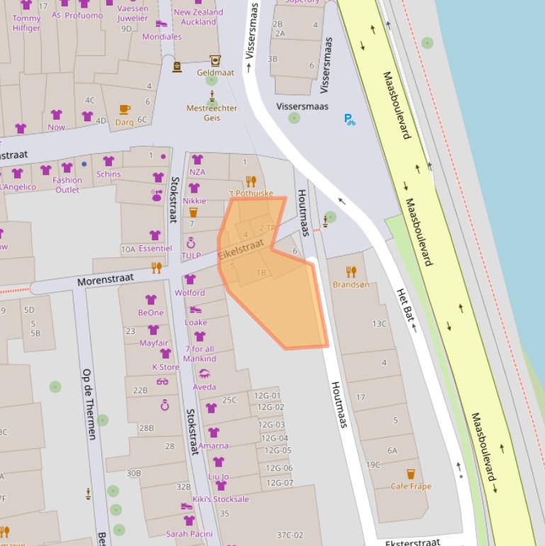 Kaart van postcodegebied 6211GH.