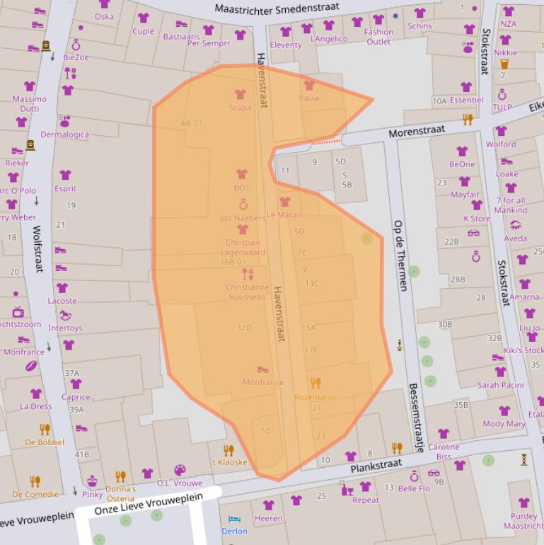 Kaart van postcodegebied 6211GJ.