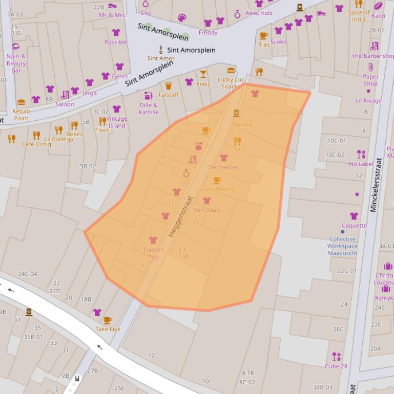 Kaart van postcodegebied 6211GW.