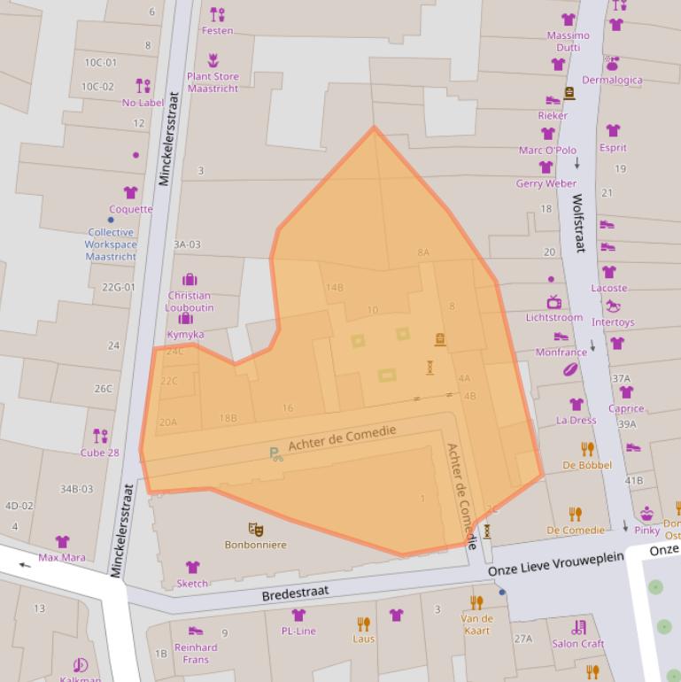 Kaart van postcodegebied 6211GZ.