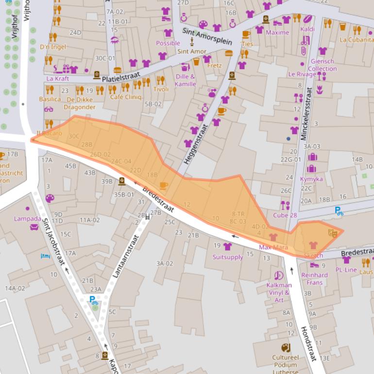 Kaart van postcodegebied 6211HC.