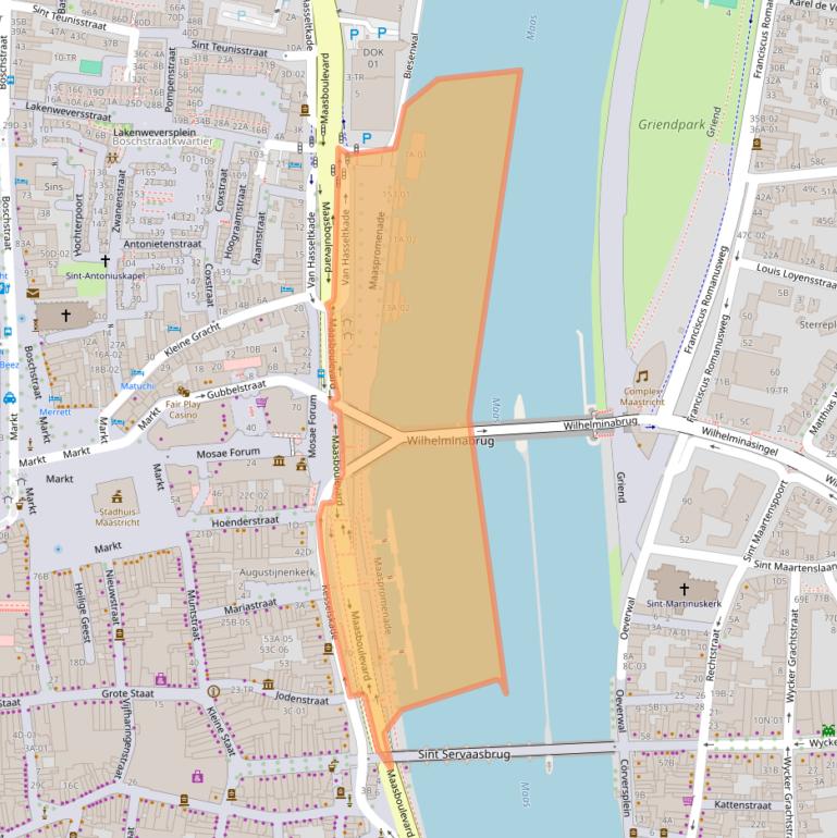 Kaart van postcodegebied 6211HS.