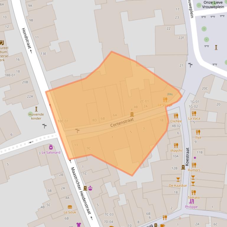 Kaart van postcodegebied 6211HT.