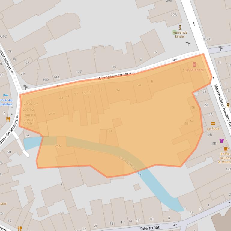 Kaart van postcodegebied 6211JA.