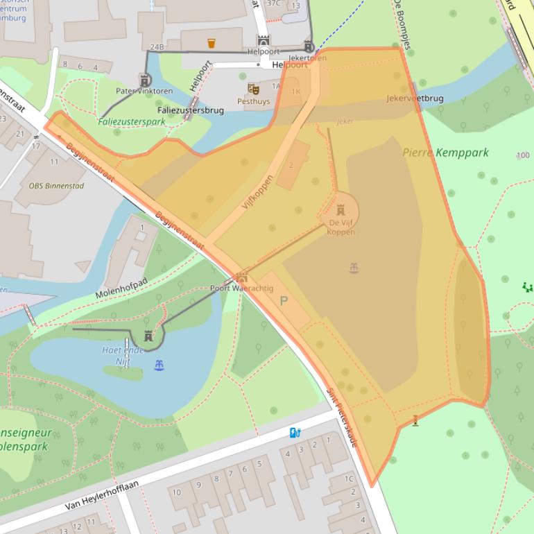 Kaart van postcodegebied 6211JS.