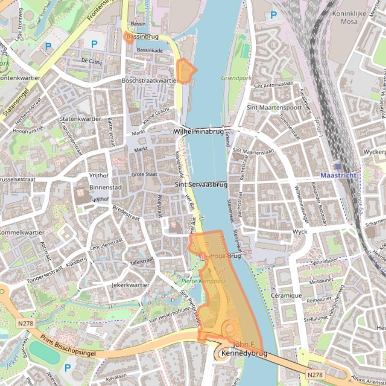 Kaart van postcodegebied 6211JW.