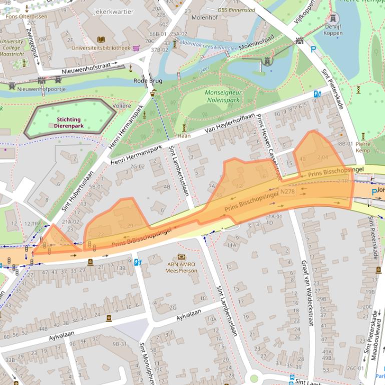 Kaart van postcodegebied 6211JX.