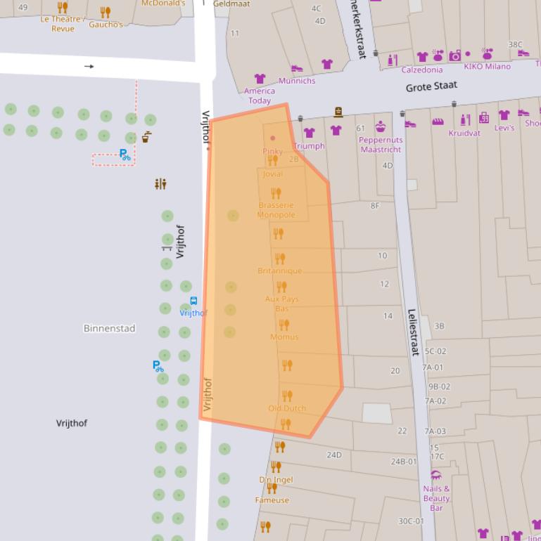 Kaart van postcodegebied 6211LC.
