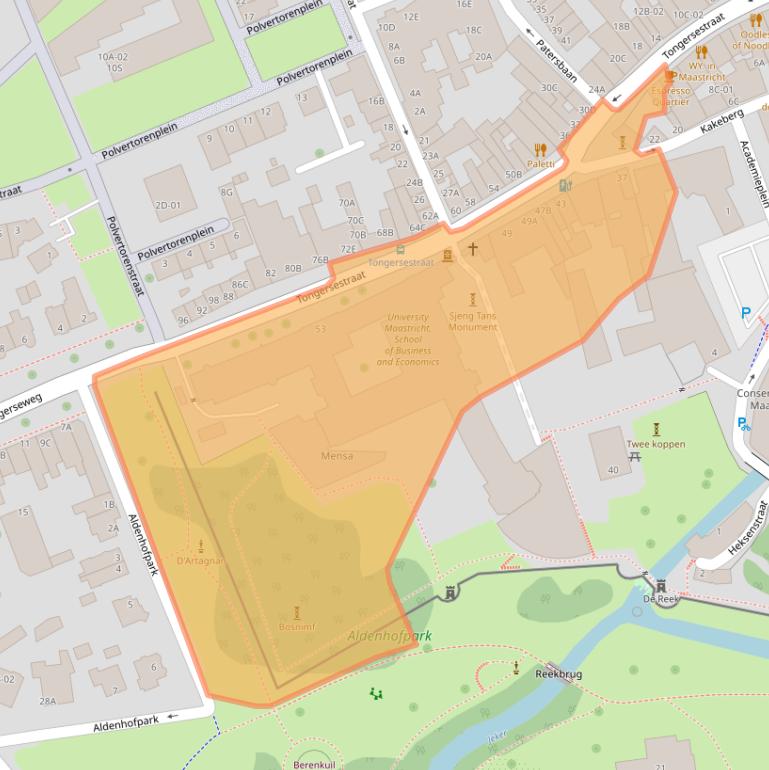 Kaart van postcodegebied 6211LM.