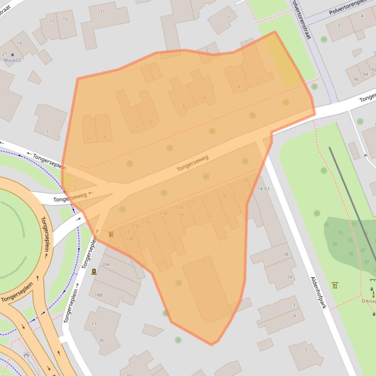 Kaart van postcodegebied 6211LT.