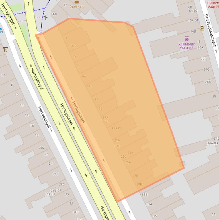 Kaart van postcodegebied 6211NC.