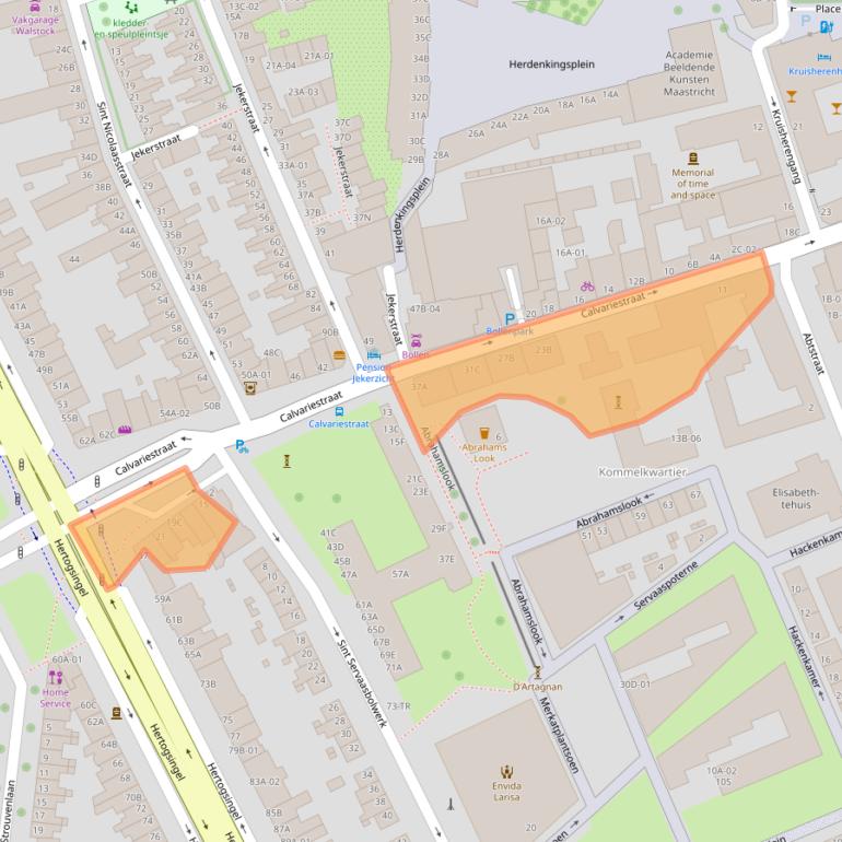 Kaart van postcodegebied 6211NH.