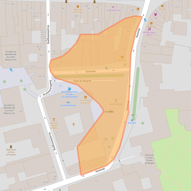 Kaart van postcodegebied 6211NZ.