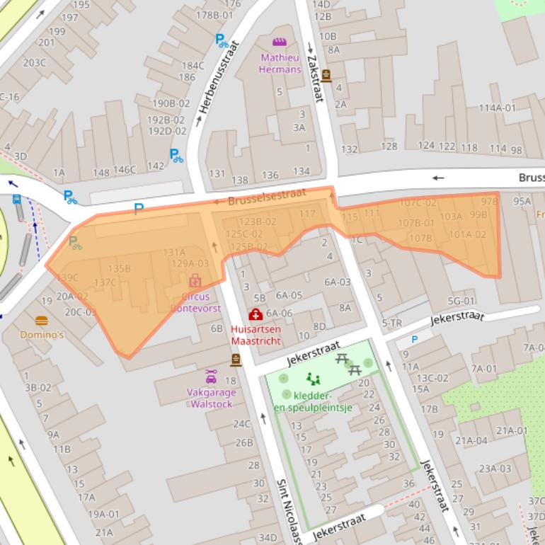 Kaart van postcodegebied 6211PD.