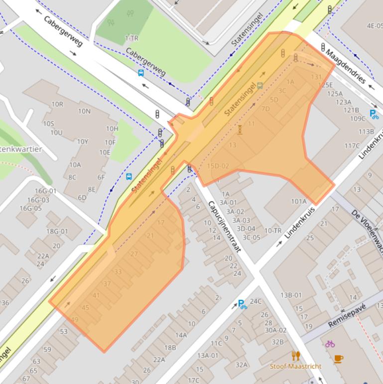 Kaart van postcodegebied 6211PL.