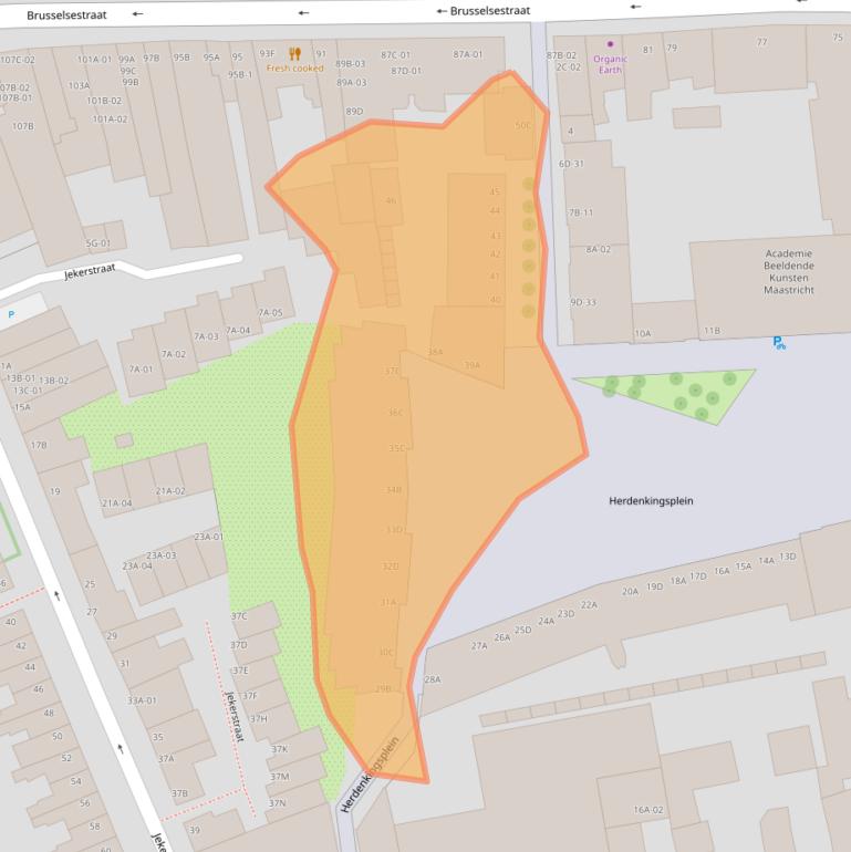 Kaart van postcodegebied 6211PZ.