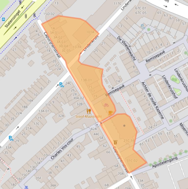 Kaart van postcodegebied 6211RN.