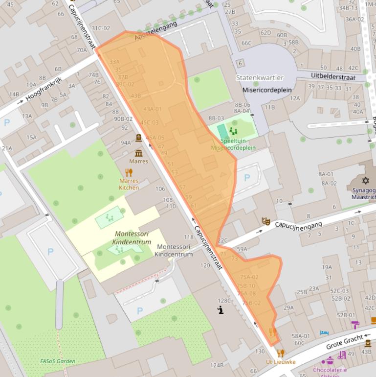 Kaart van postcodegebied 6211RP.