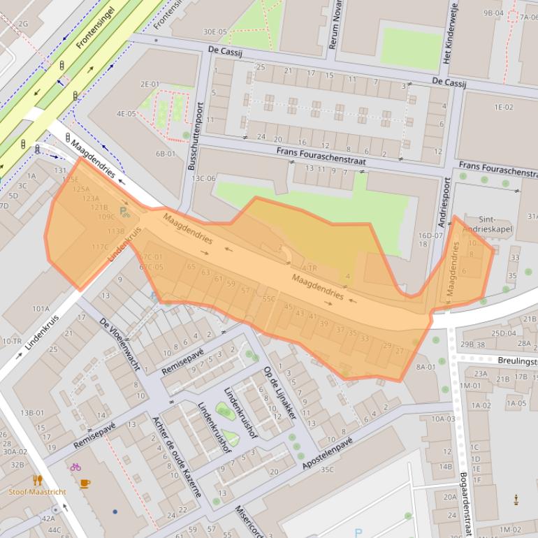 Kaart van postcodegebied 6211RW.
