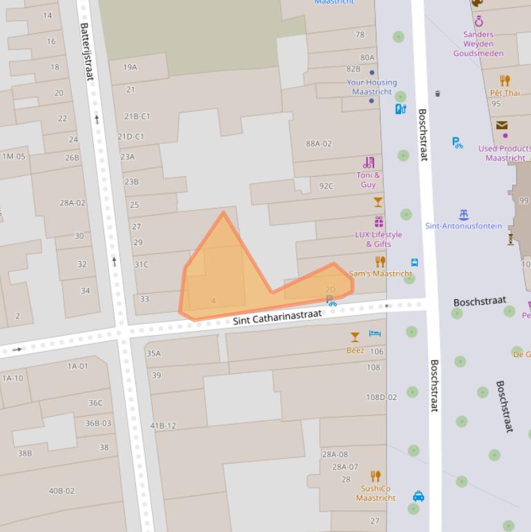 Kaart van postcodegebied 6211SK.