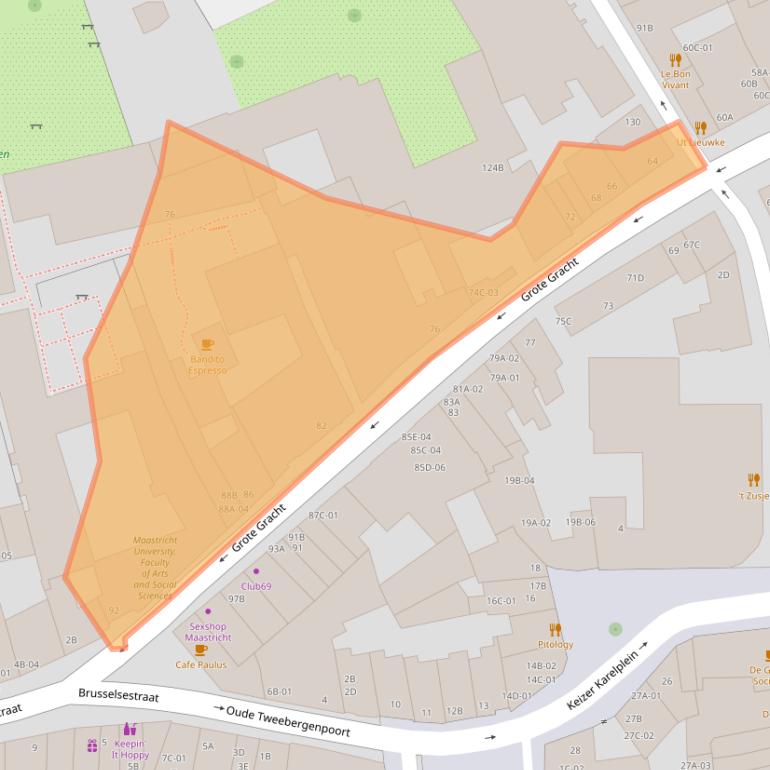 Kaart van postcodegebied 6211SZ.