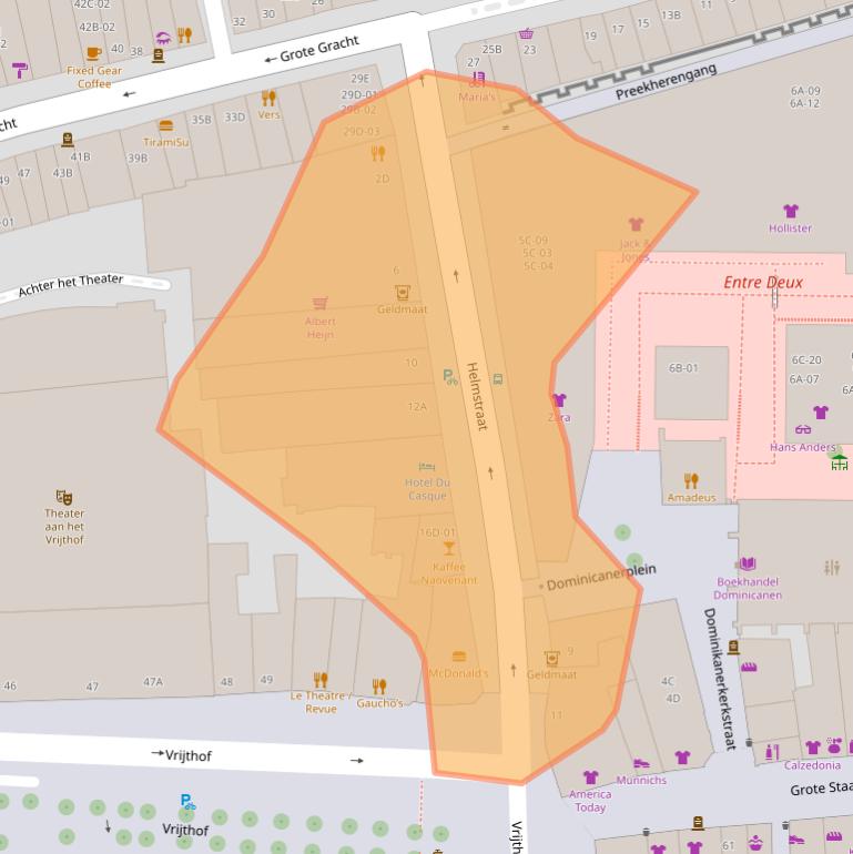 Kaart van postcodegebied 6211TA.