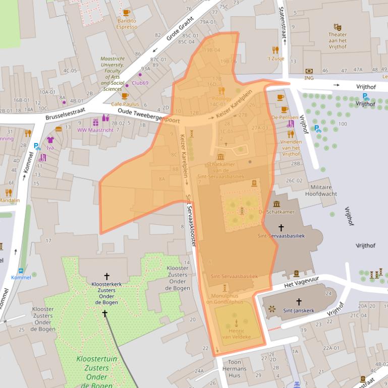 Kaart van postcodegebied 6211TC.