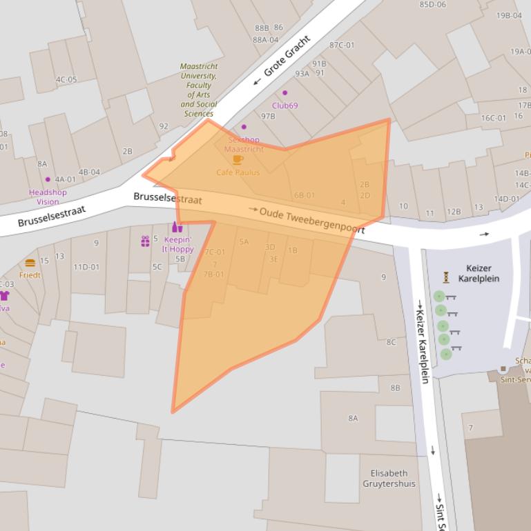 Kaart van postcodegebied 6211TD.