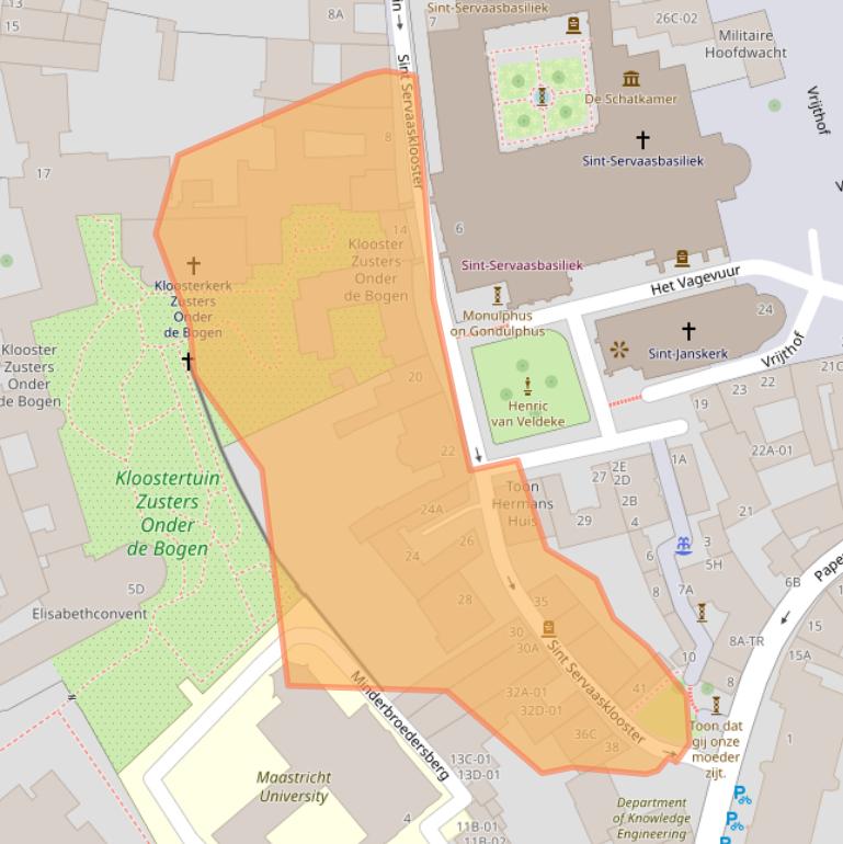 Kaart van postcodegebied 6211TE.