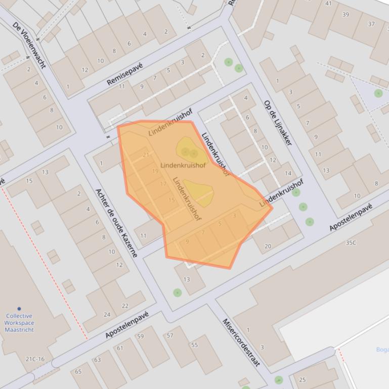 Kaart van postcodegebied 6211XD.