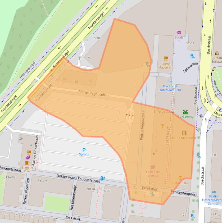 Kaart van postcodegebied 6211XX.