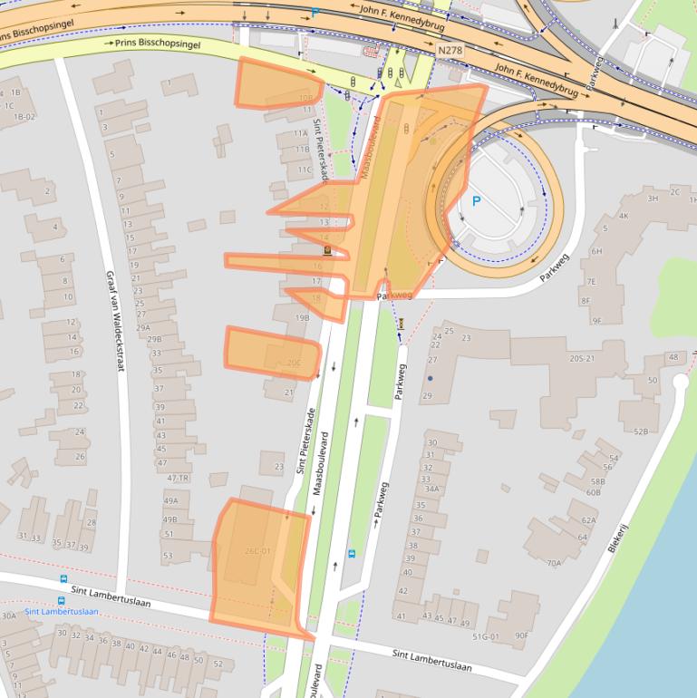 Kaart van postcodegebied 6212AD.