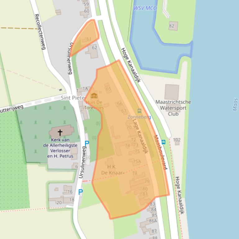 Kaart van postcodegebied 6212AJ.