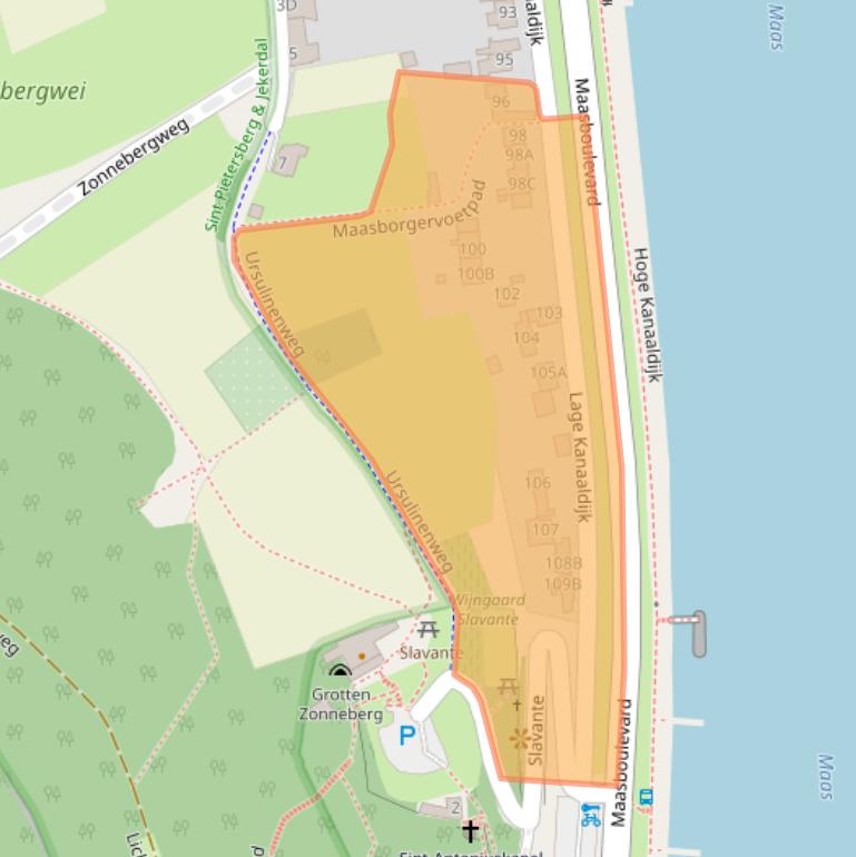 Kaart van postcodegebied 6212AL.